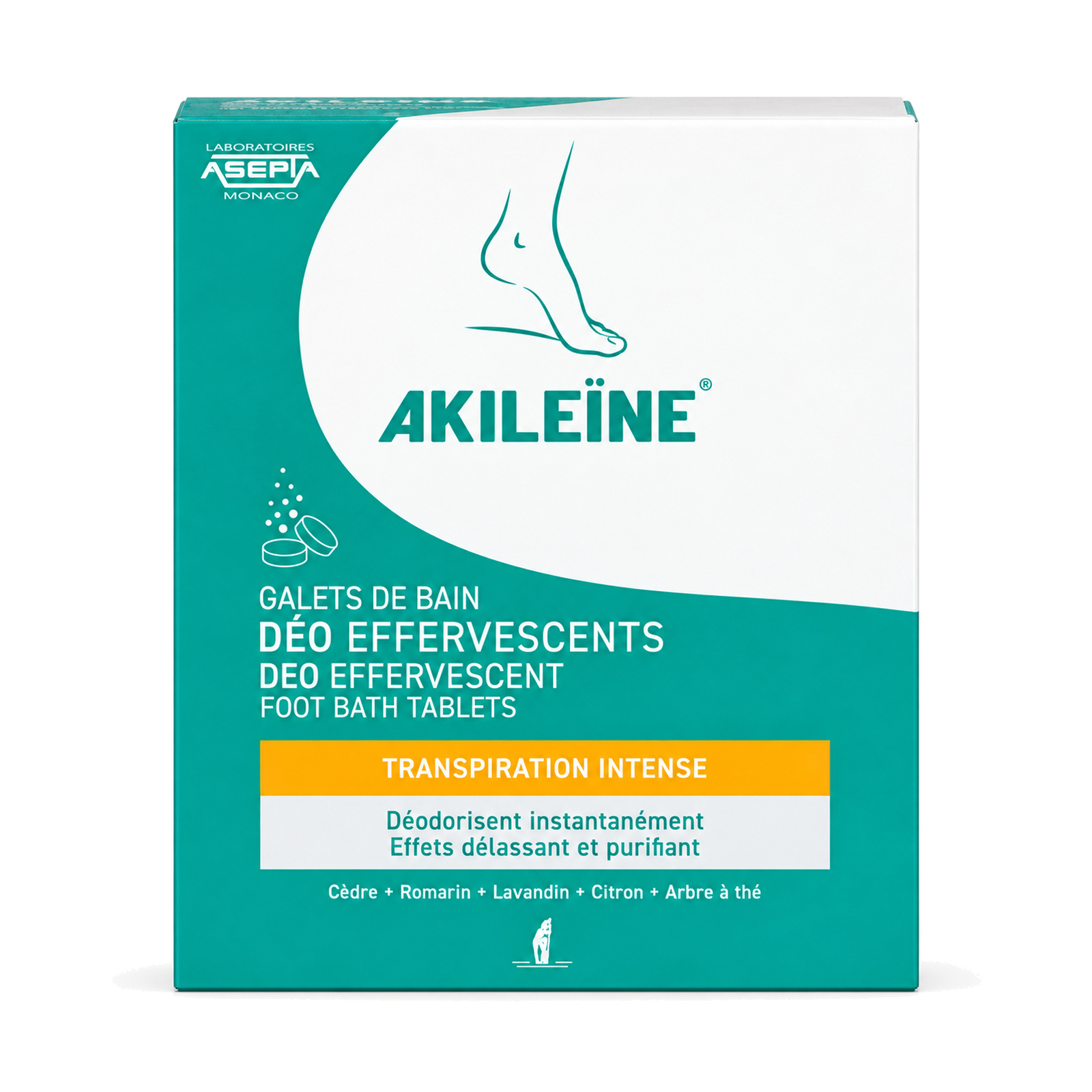 Растворимые таблетки Akileine Освежающая ванна