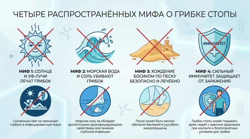 Мифы о грибке ног